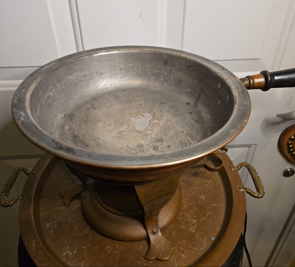 Joseph Heinrichs Paris New York Pure Copper Chafing Dish with Lid And Platter - Picture 5 of 16